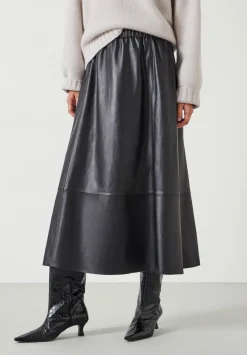 Agatha Leather Midi Skirt
