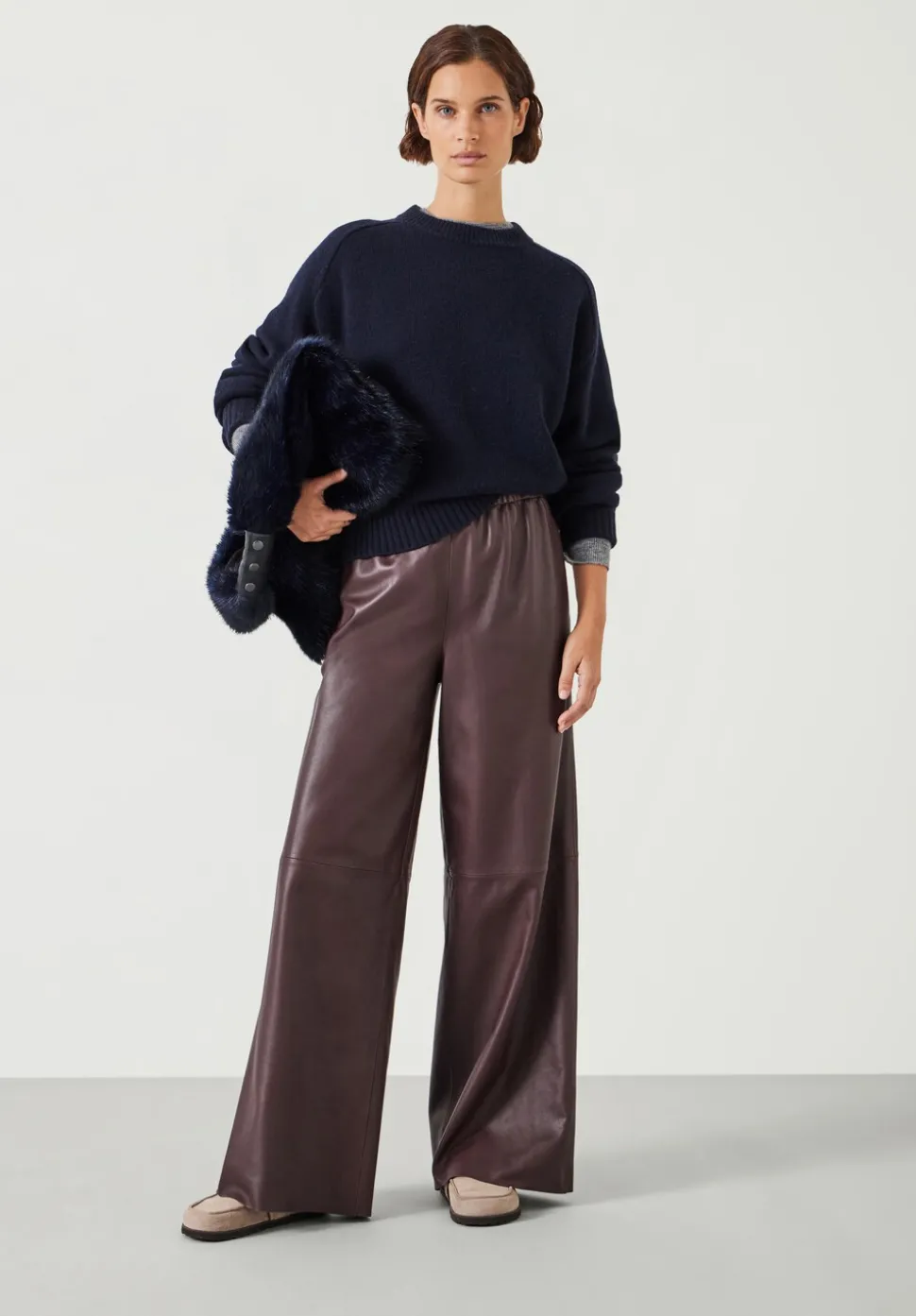 Agatha Leather Pull On Trousers