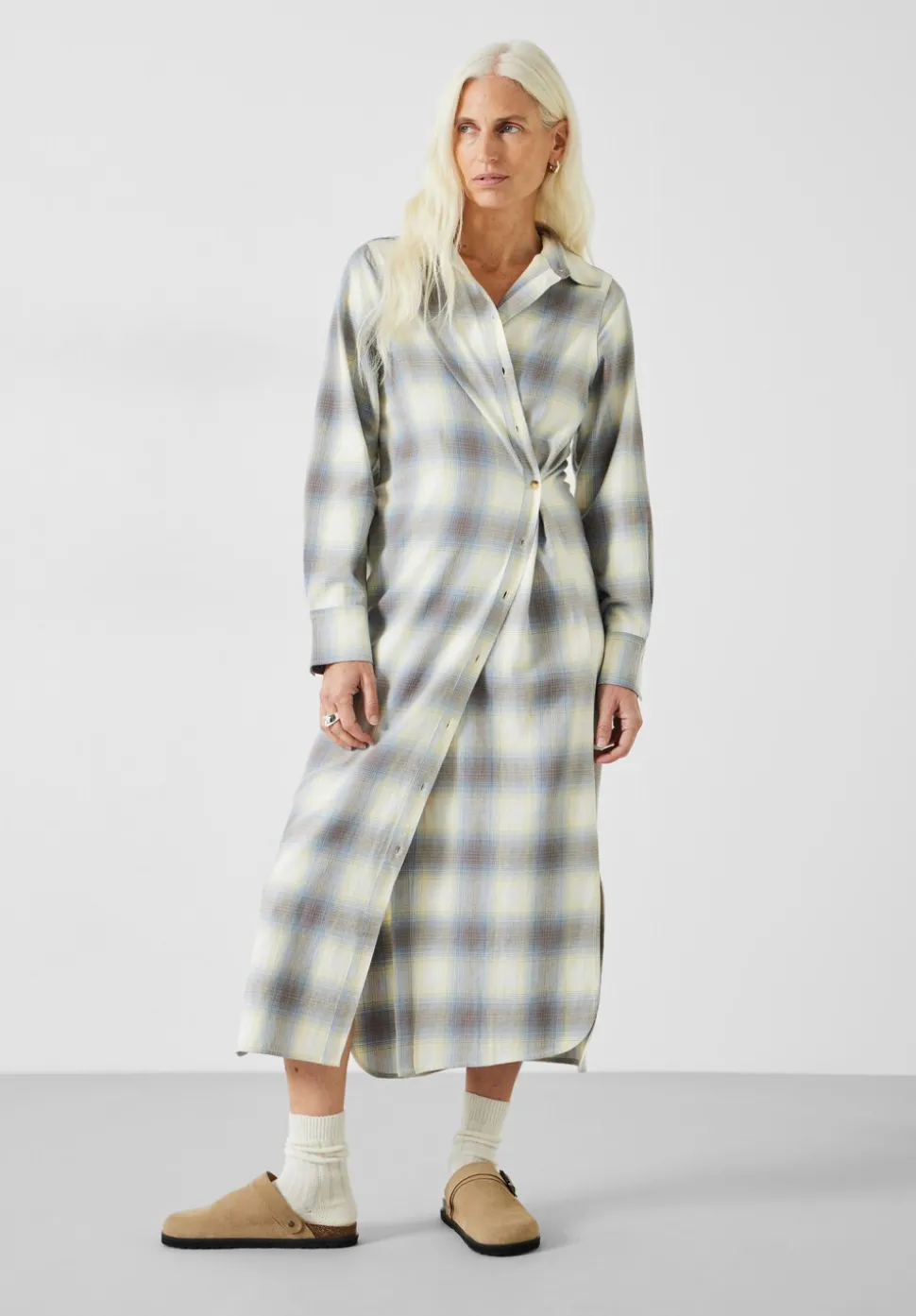 Aida Check Midi Dress