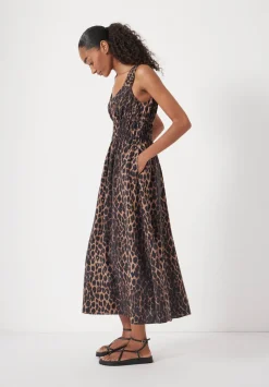 Air Flow Gathered Straps Midi Dress
