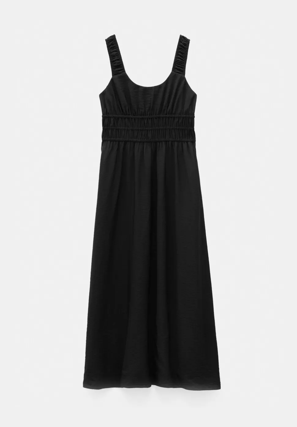 Air Flow Gathered Straps Midi Dress