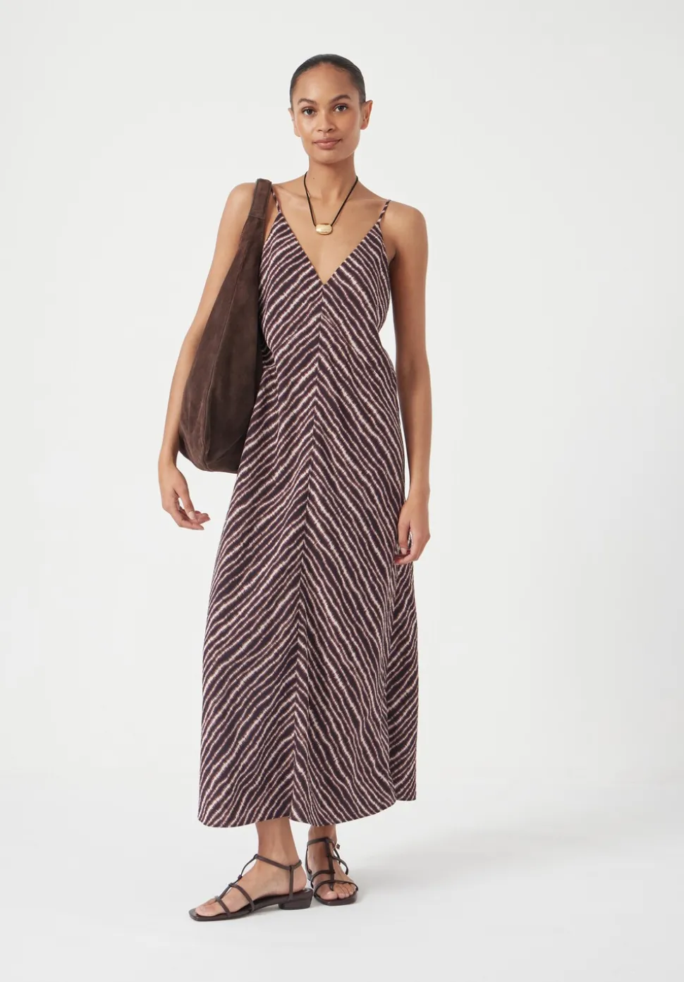 Air Flow Seam Detail Maxi Slip Dress