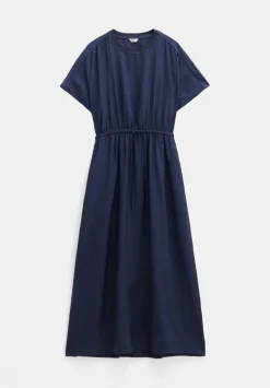Air Flow Short Sleeve Crew Neck Midi Dress