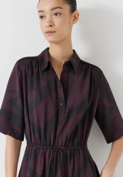 Air Flow Short Sleeve Midi Shirt Dress