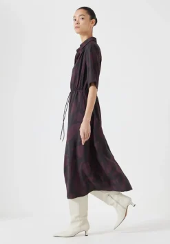 Air Flow Short Sleeve Midi Shirt Dress