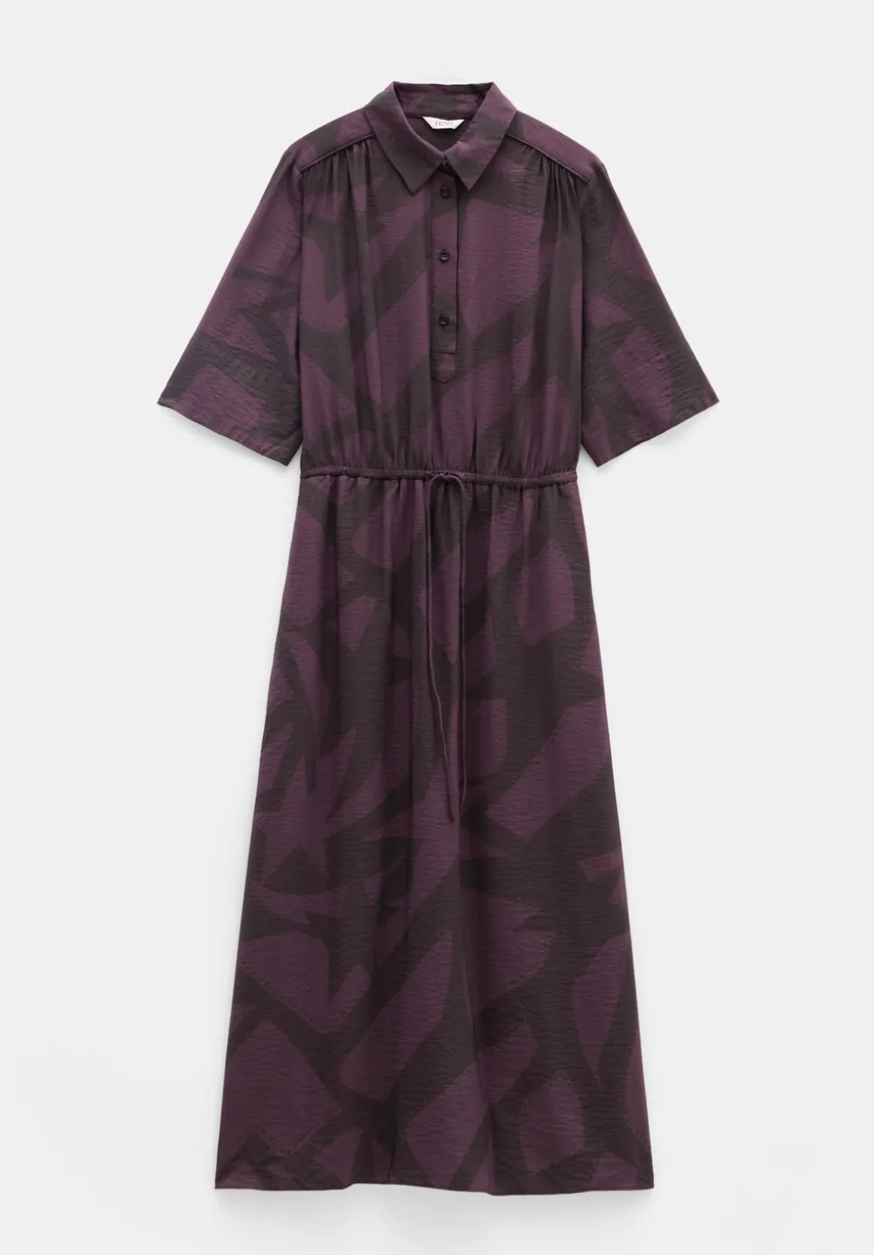 Air Flow Short Sleeve Midi Shirt Dress