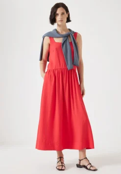 Air Flow Square Neck Midi Ballerina Dress