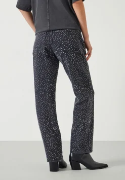 Alex Slim Straight Leg Jeans with Rhinestones