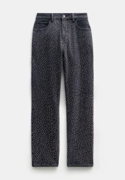 Alex Slim Straight Leg Jeans with Rhinestones