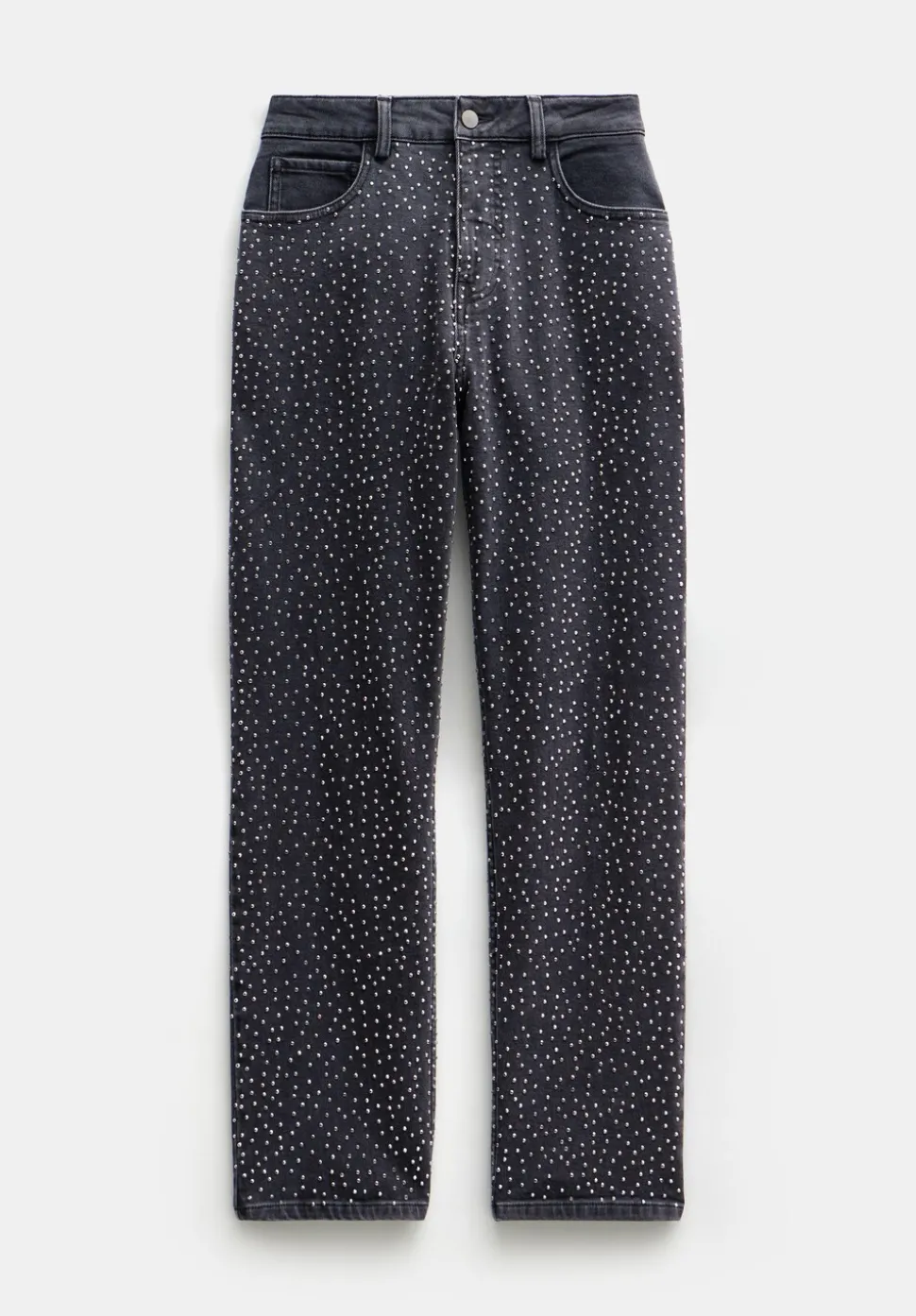 Alex Slim Straight Leg Jeans with Rhinestones