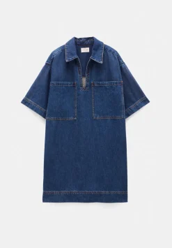 Alma Denim Contrast T-Shirt Dress