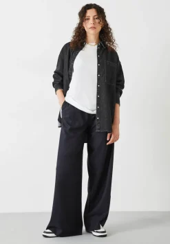 Alpa Wide Leg Wool Blend Trousers