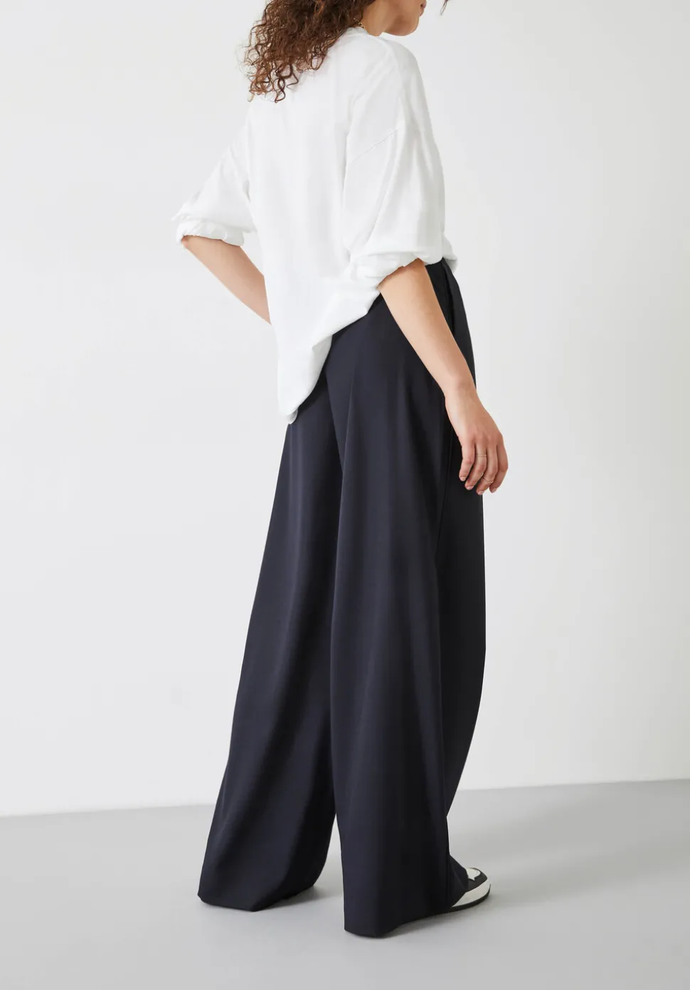 Alpa Wide Leg Wool Blend Trousers