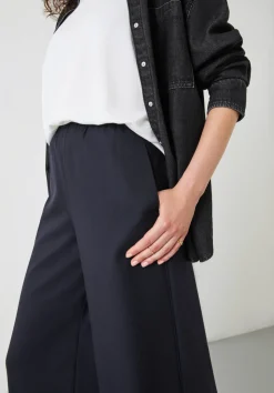 Alpa Wide Leg Wool Blend Trousers