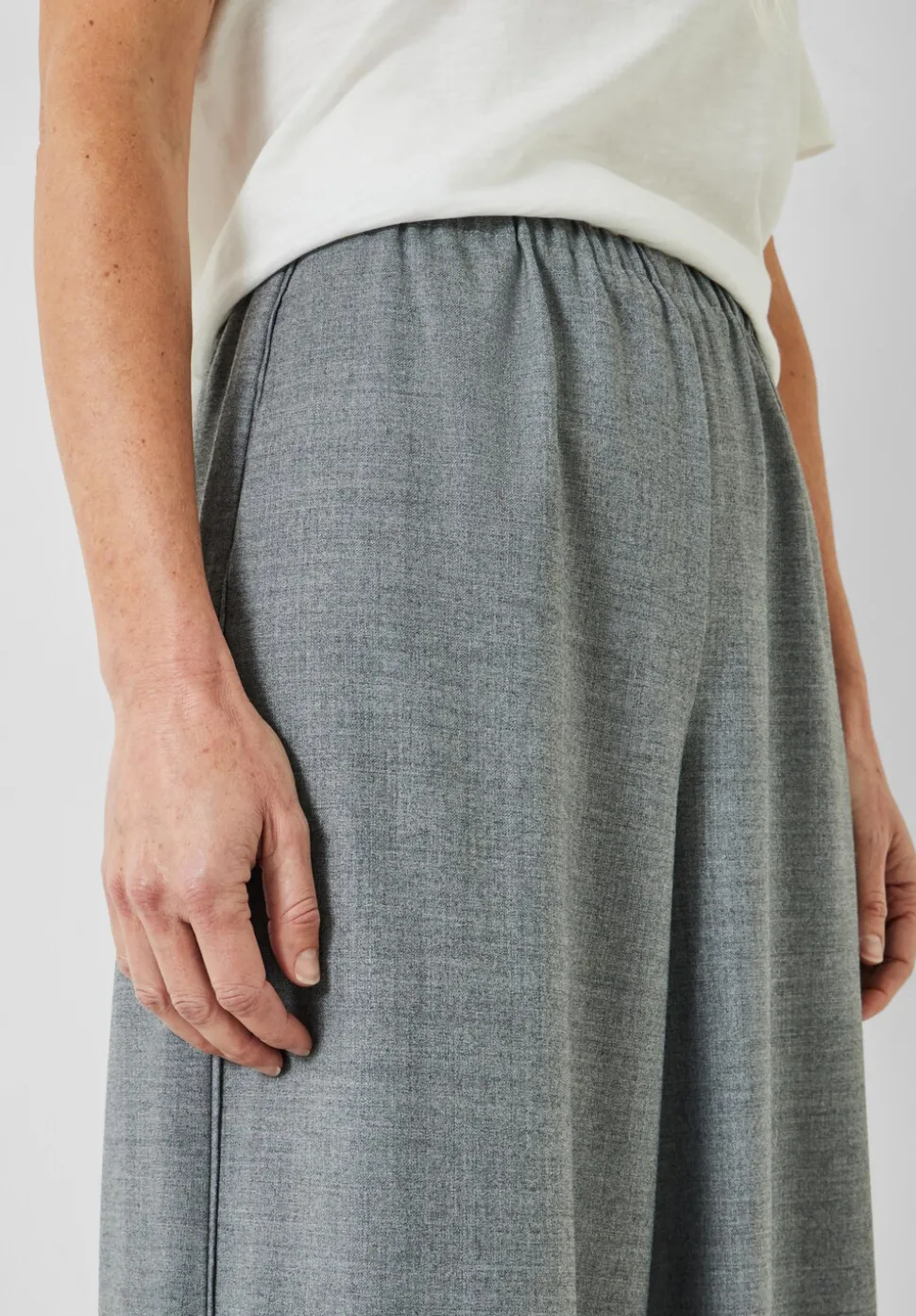Alpa Wool Blend Wide Leg Trousers