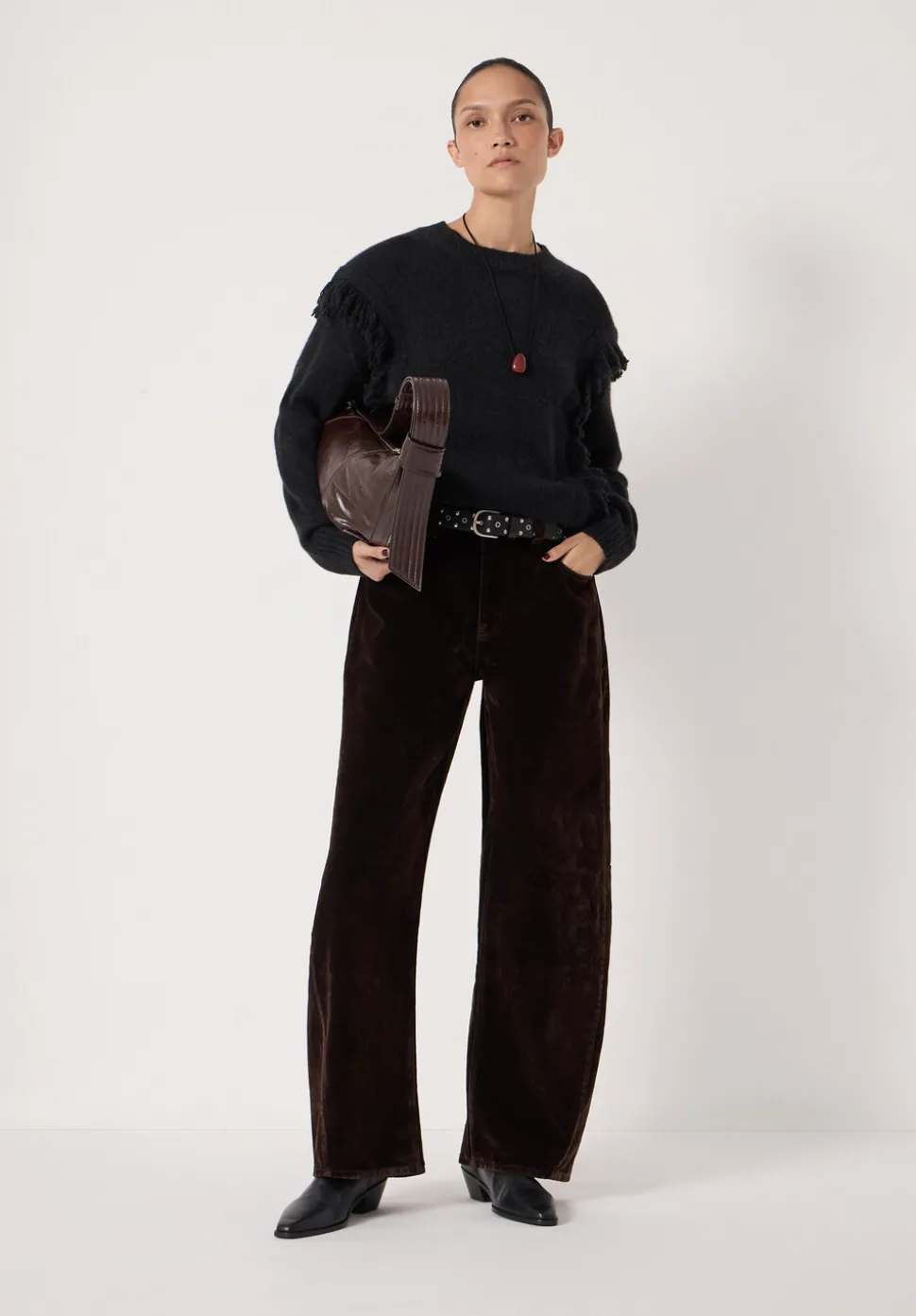 Alpaca Blend Fringe Knitted Jumper