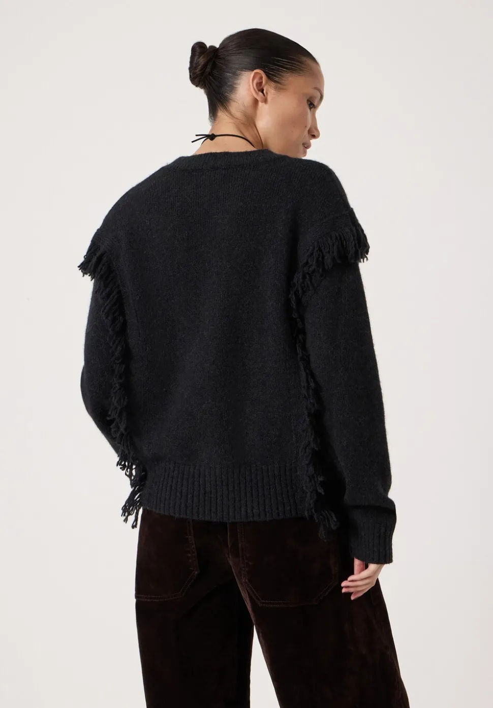 Alpaca Blend Fringe Knitted Jumper