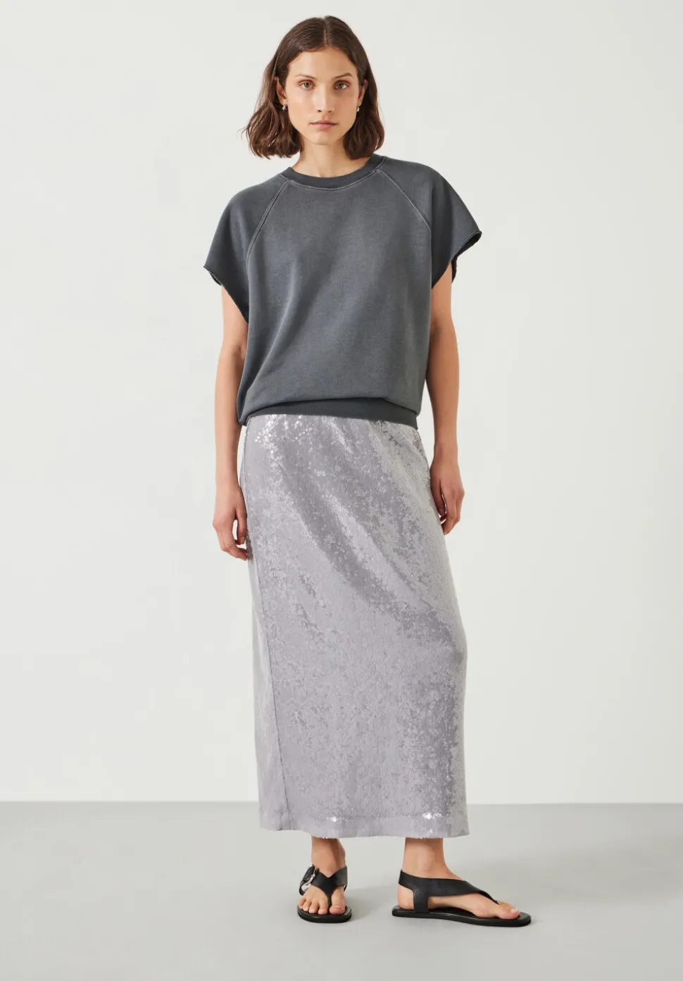 Anais Sheer Sequin Midi Skirt