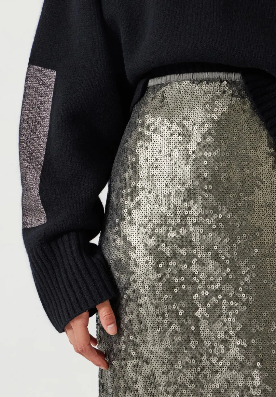 Anais Sheer Sequin Midi Skirt