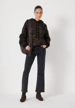 Animal Jacquard Hoodie with Mohair