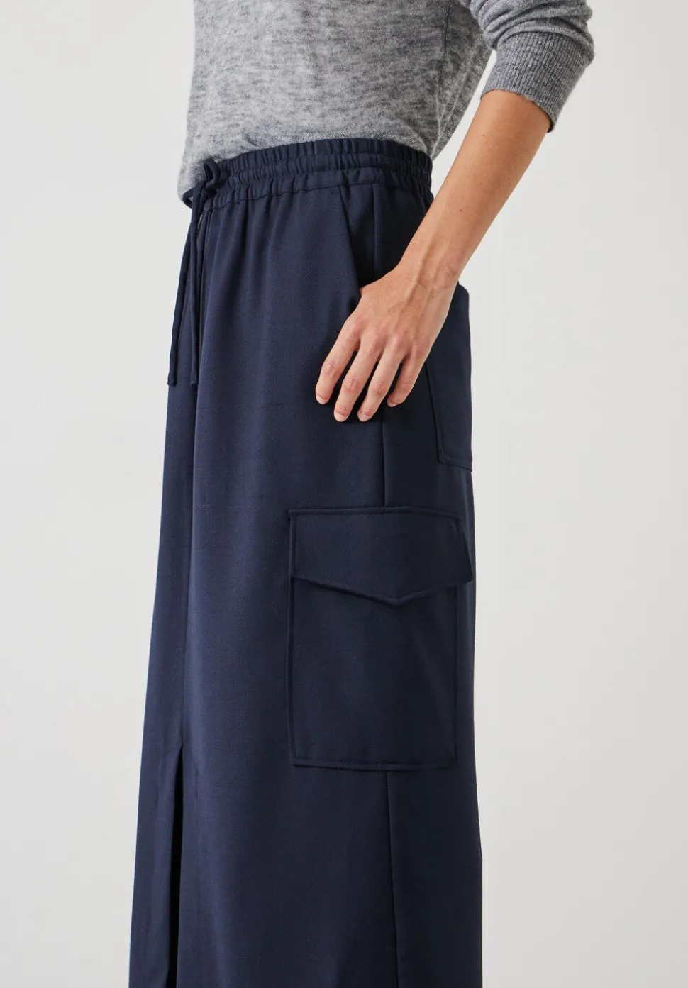 Aria Cargo Wool Maxi Skirt