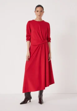 Asymmetric Hem Jersey Dress