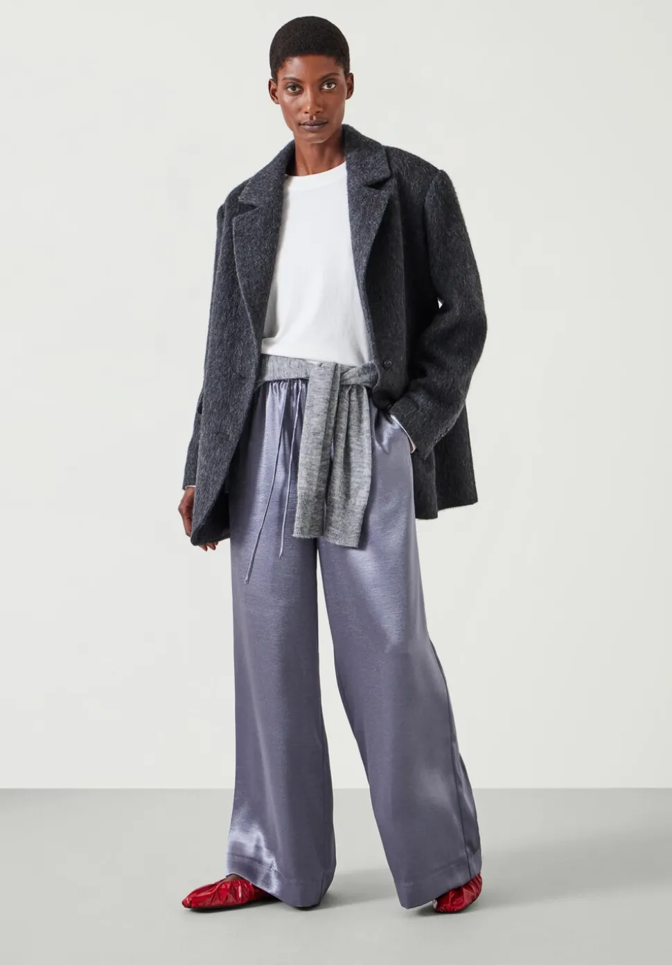 Aurora Satin Wide Leg Trousers