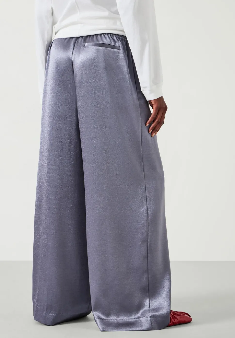 Aurora Satin Wide Leg Trousers