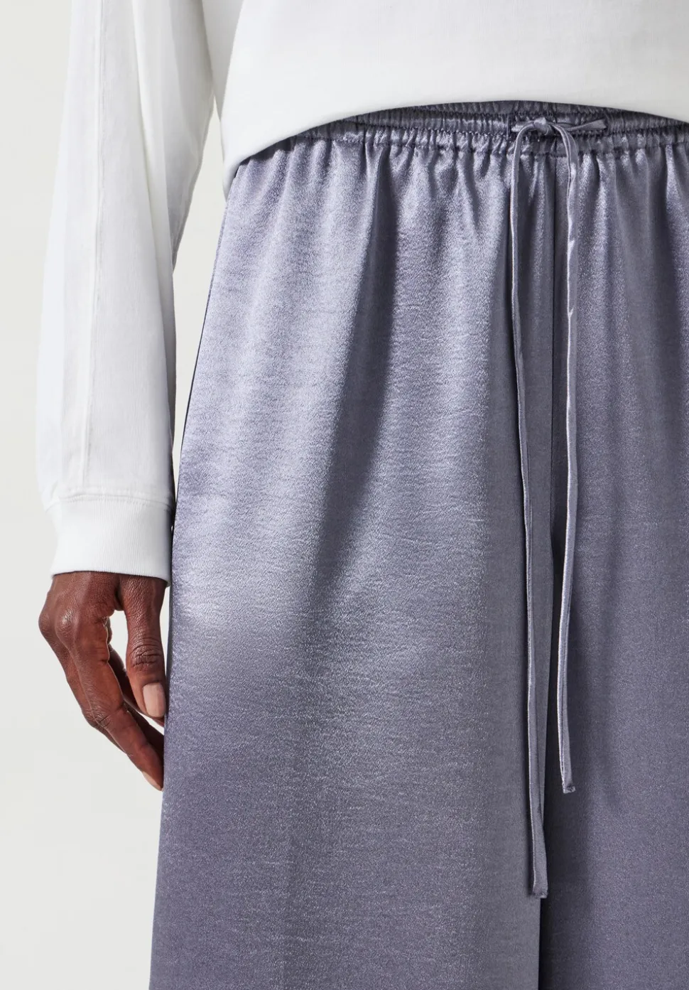 Aurora Satin Wide Leg Trousers