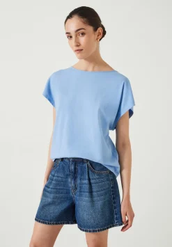 Back Scoop Detail Cotton T-Shirt
