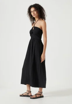 Bella Cut Out Crinkle Bandeau Dress