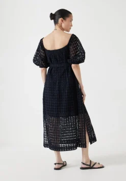 Broderie Off Shoulder Midi Dress