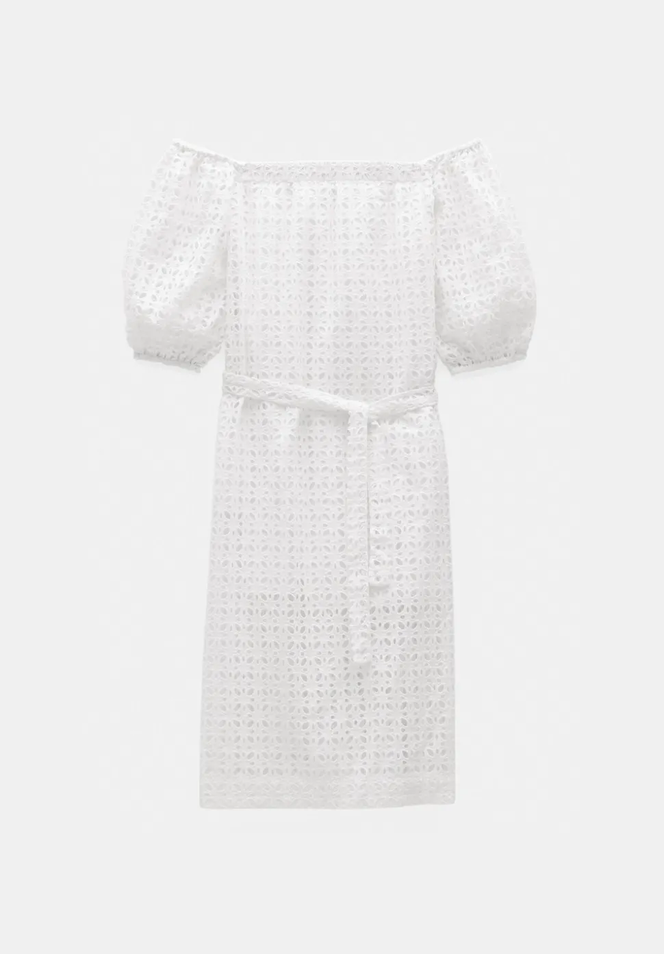 Broderie Off Shoulder Midi Dress
