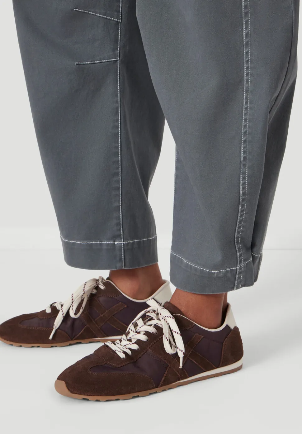 Bryce Seam Detail Barrel Leg Trousers