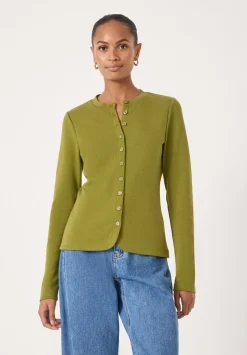 Button Detail Jersey Cardigan