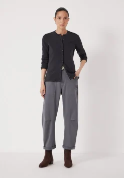 Button Ribbed Long Sleeve Top