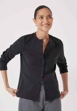 Button Ribbed Long Sleeve Top