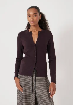 Button Ribbed Long Sleeve Top