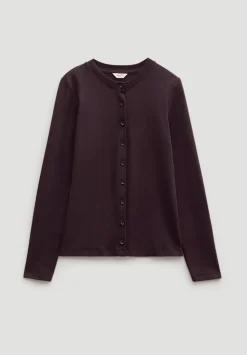 Button Ribbed Long Sleeve Top
