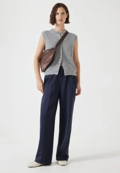 Button Through Knitted Sleeveless Cardigan