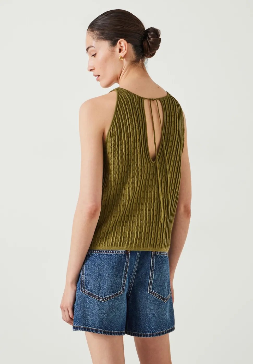 Cadi Wave Stitched Knitted Vest Top