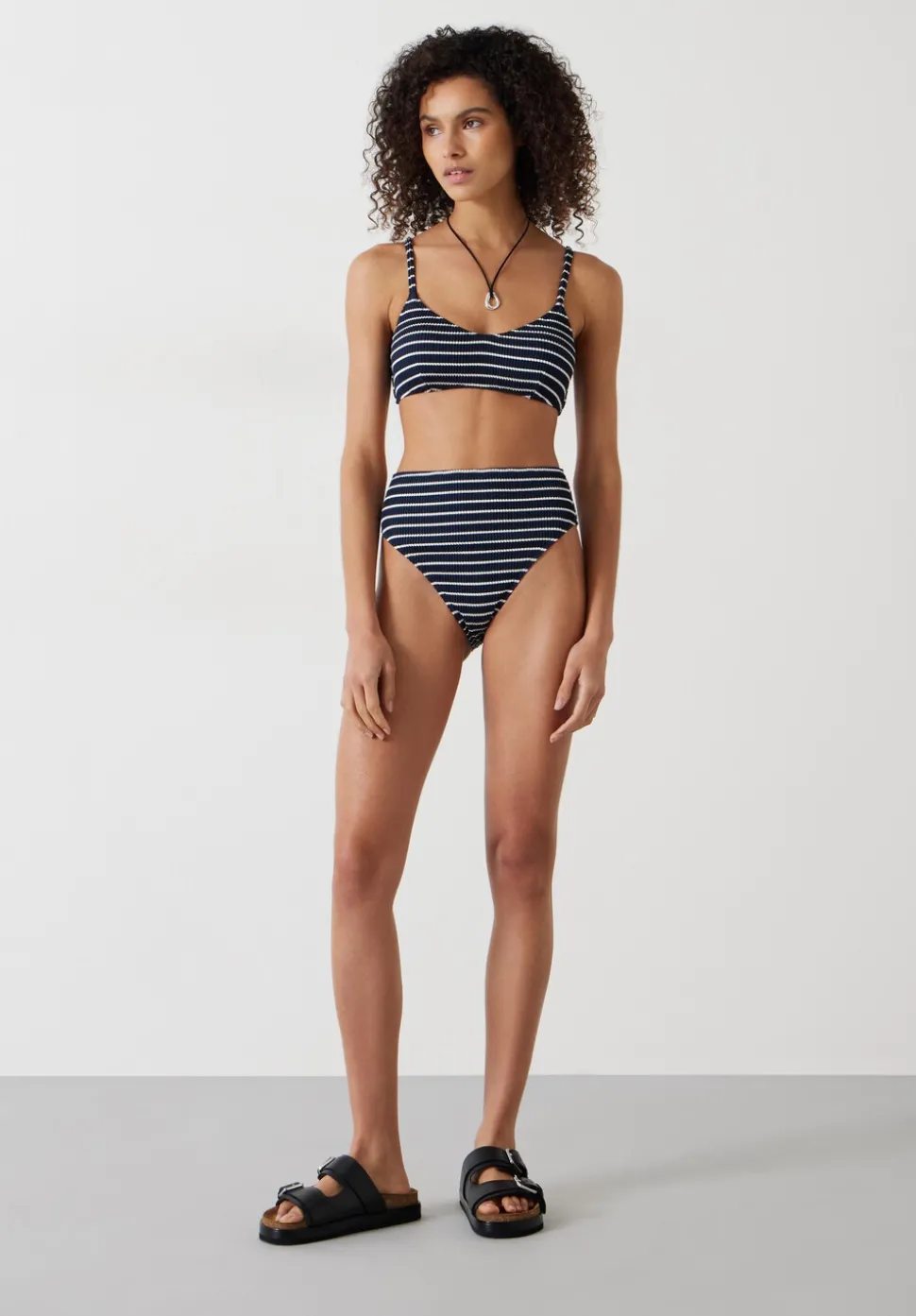 Cassidy Stripe Rib Bikini Top