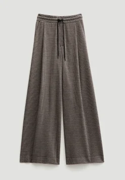 Check Wide Leg Jersey Trousers