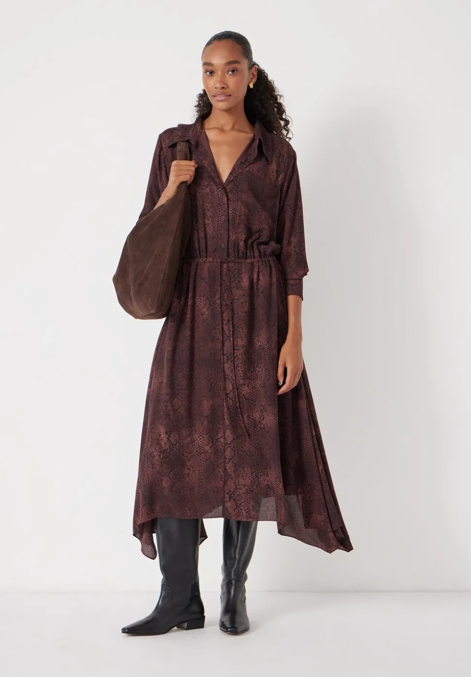 Chiffon Hanky Hem Maxi Dress