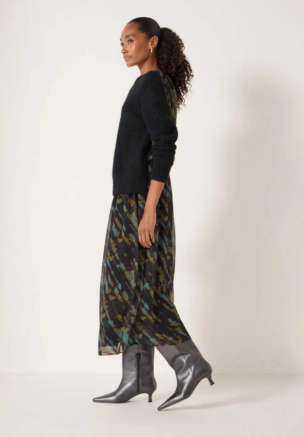 Clara Knit Woven Dress