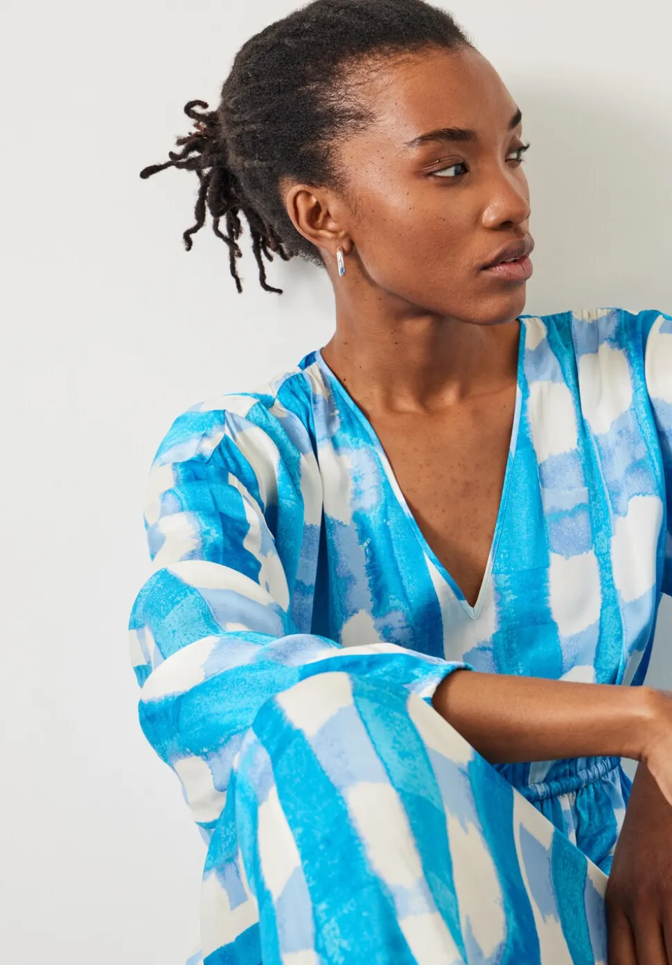 Clarette Watercolour Check Maxi Dress