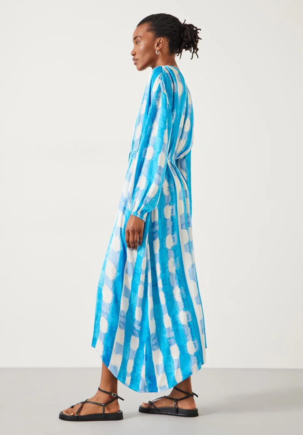 Clarette Watercolour Check Maxi Dress