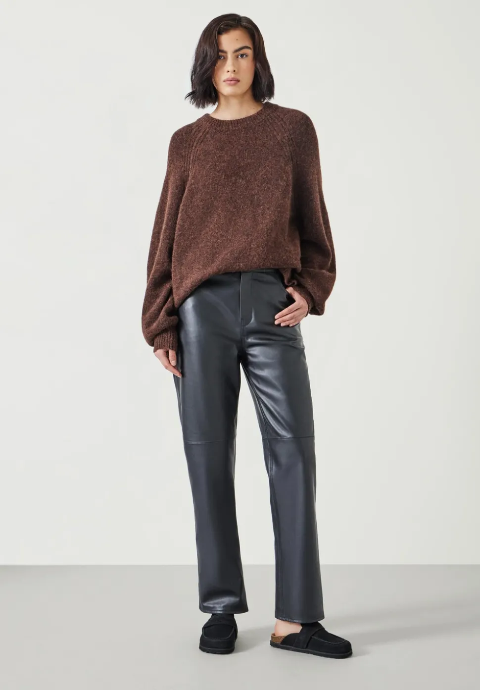 Colette Leather Straight Leg Trouser