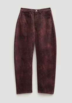 Cordelia Barrel Leg Snake Print Jeans