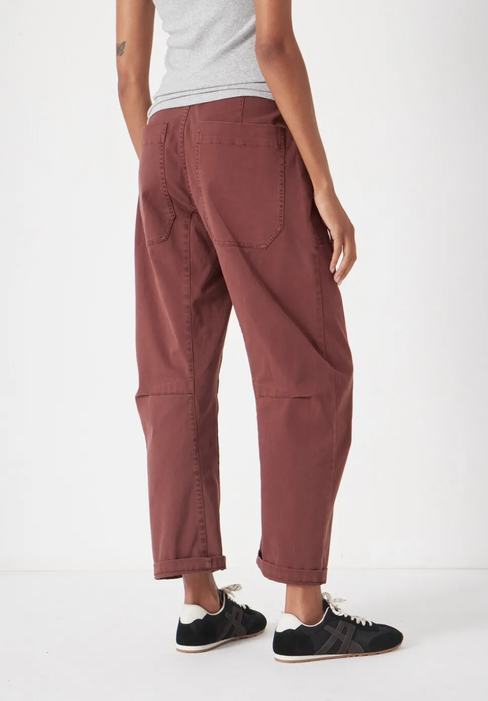 Cordi Barrel Leg Cotton Trousers